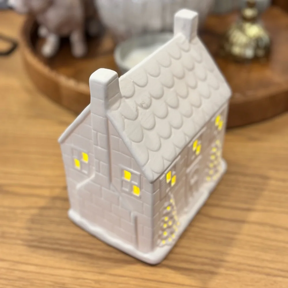 Ceramic Pre-lit Christmas Candy Cane House